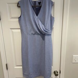 Ann Taylor Light Blue Draped Midi Dress